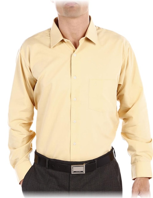 Camisa de vestir de algodón manga larga para hombre 1