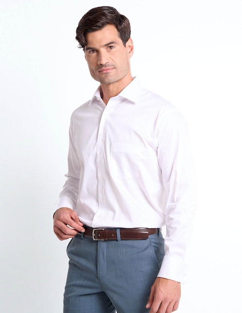 Camisa de vestir de algodón manga larga para hombre 1