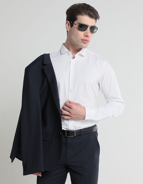 Camisa de vestir Hugo de algodón manga larga para hombre