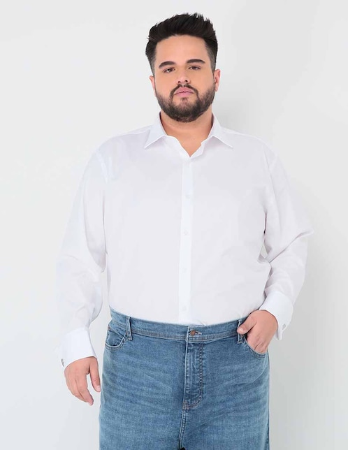 Camisa formal Nautica de algodón manga larga para hombre