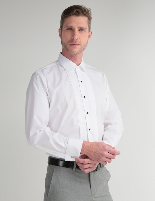Camisa de vestir de algodón manga larga para hombre 1