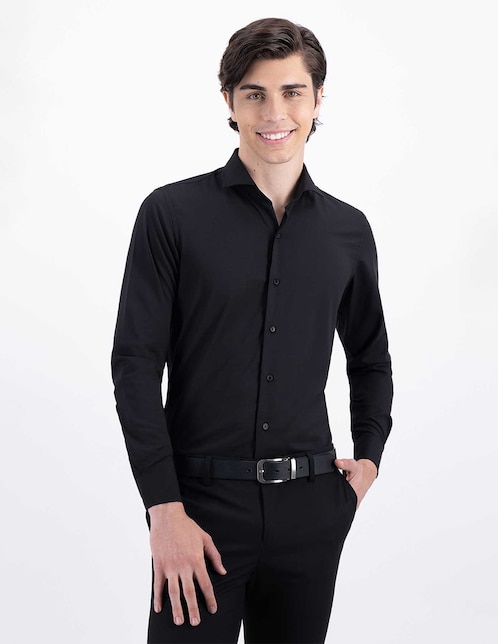 Camisa de vestir Men's Fashion de bambú manga larga para hombre