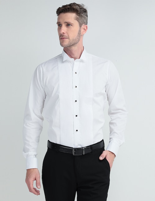 Camisa de vestir de algodón manga larga para hombre 1