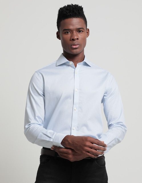 Camisa business casual Elemento Uomo de algodón manga larga para hombre