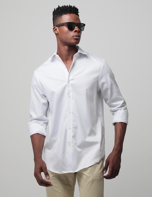 Camisa de vestir Tommy Hilfiger de algodón manga larga para hombre