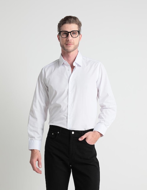 Camisa de vestir Regent Street de algodón manga larga para hombre