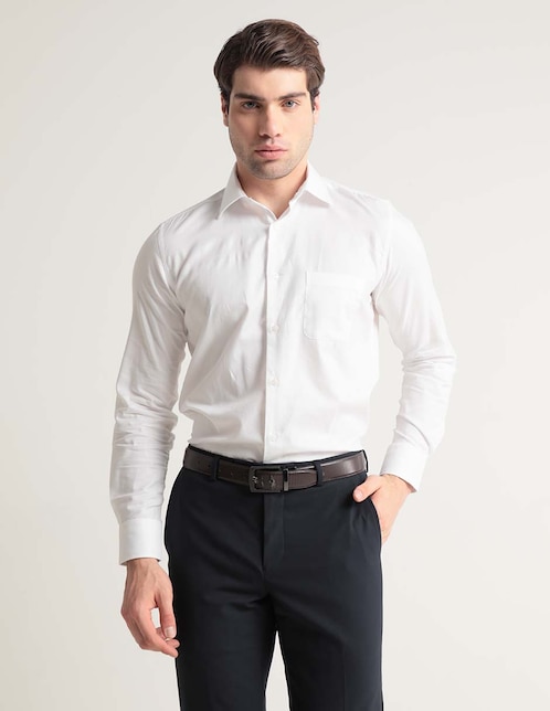 Camisa de vestir Scappino de algodón manga larga para hombre