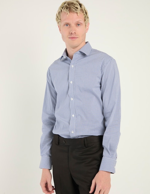 Camisa de vestir de algodón manga larga para hombre 1
