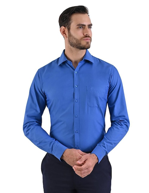 Camisa de vestir Michel Blanc manga larga para hombre