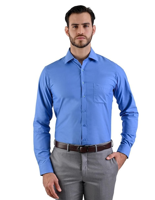Camisa de vestir Michel Blanc manga larga para hombre