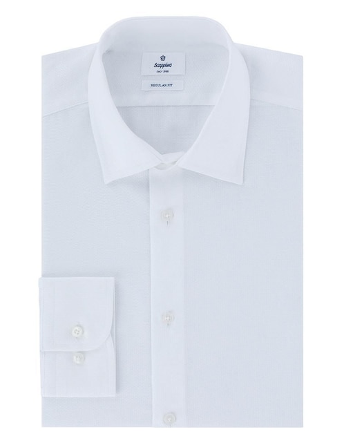 Camisa business casual Scappino de algodón manga larga para hombre