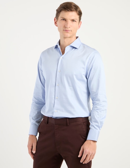 Camisa de vestir Ted Baker de algodón manga larga para hombre