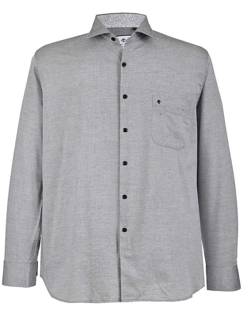 Camisa casual Michel Blanc de algodón manga larga para hombre