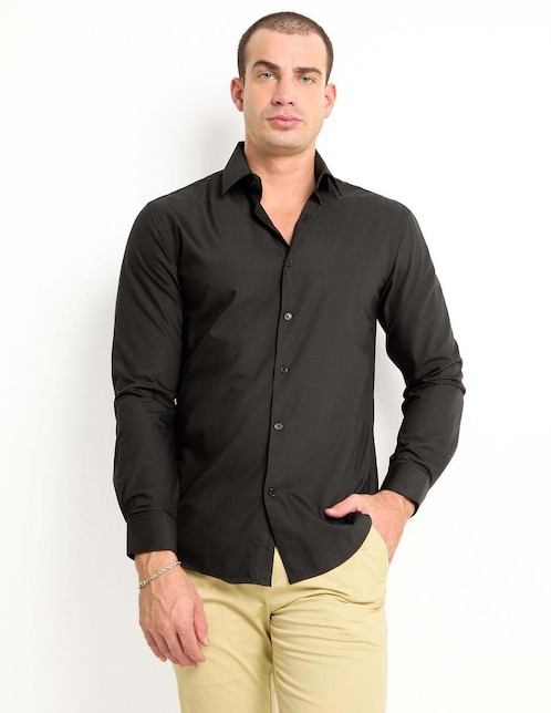 Camisa de vestir Kenneth Cole de algodón manga larga para hombre