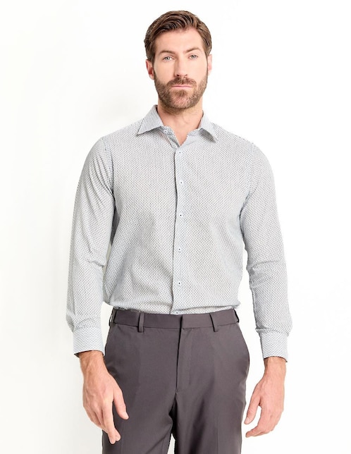 Camisa De Vestir Para Hombre Corfty - Manga Larga, Tejido Elástico, Sin Arrugas, Ajuste Regular