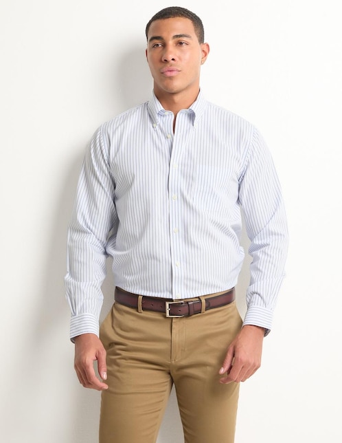 Camisa de vestir Brooks Brothers de algodón manga larga para hombre