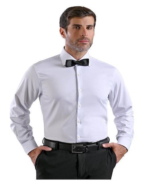 Camisa de vestir de bambú manga larga para hombre 1