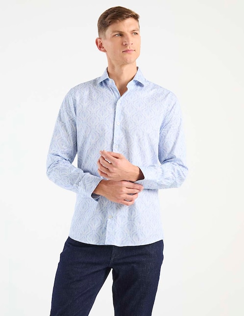 Camisa de vestir Ted Baker de algodón manga larga para hombre