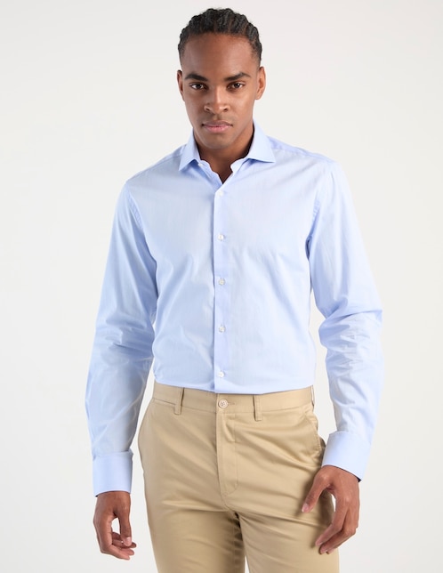 Camisa de vestir Dkny C de algodón manga larga para hombre