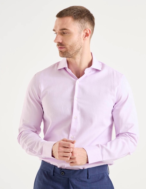 Camisa de vestir de algodón manga larga para hombre 1