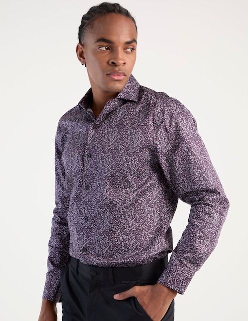 Camisa de vestir de algodón manga larga para hombre 1