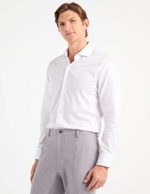 Camisa de vestir Ted Baker de algodón manga larga para hombre