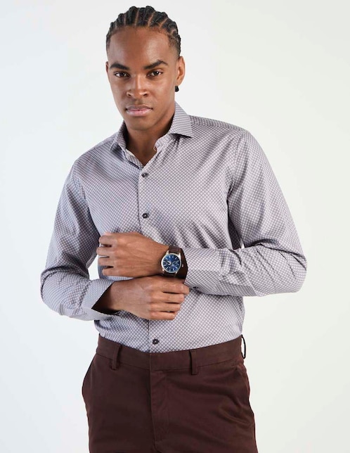 Camisa de vestir Ted Baker de algodón manga larga para hombre