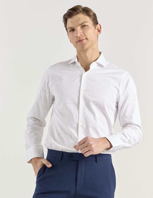 Camisa de vestir Ted Baker de algodón manga larga para hombre