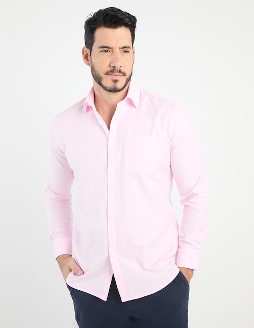 Camisa casual Oscar de la Renta de algodón manga larga para hombre