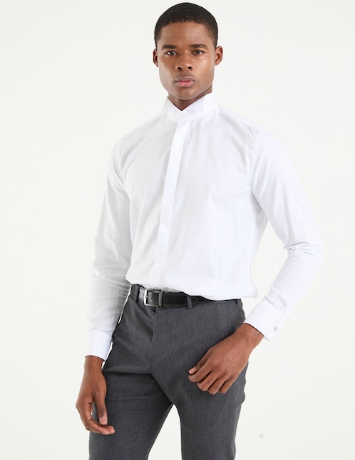 Camisa de vestir Puroego manga larga para hombre