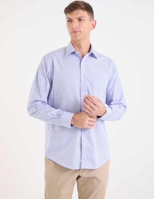 Camisa de vestir Brooks Brothers de algodón manga larga para hombre