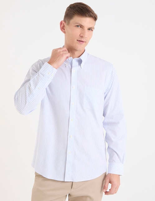 Camisa de vestir Brooks Brothers de algodón manca larga para hombre