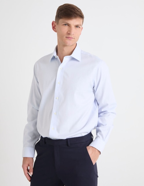 Camisa de vestir de algodón manga larga para hombre 1