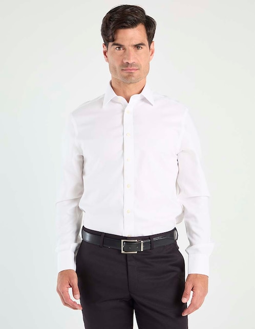 Camisa de vestir de algodón manga larga para hombre 1