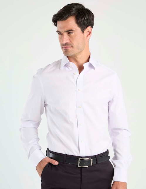 Camisa de vestir de algodón manga larga para hombre 1