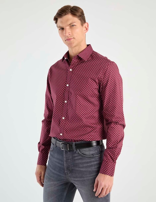 Camisa de vestir Tommy Hilfiger de algodón manga larga para hombre