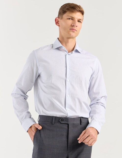 Camisa de vestir de algodón manga larga para hombre 1
