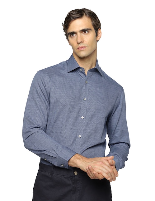 Camisa de vestir de algodón manga larga para hombre 1