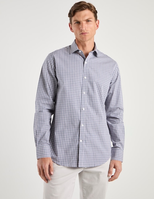 Camisa de vestir de algodón manga larga para hombre 1