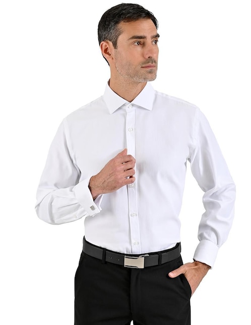 Camisa de vestir Michel Blanc manga larga para hombre