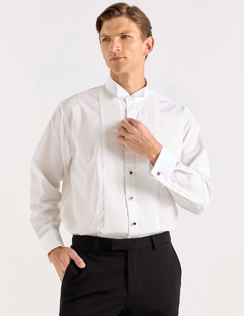 Camisa de vestir de algodón manga larga para hombre 1