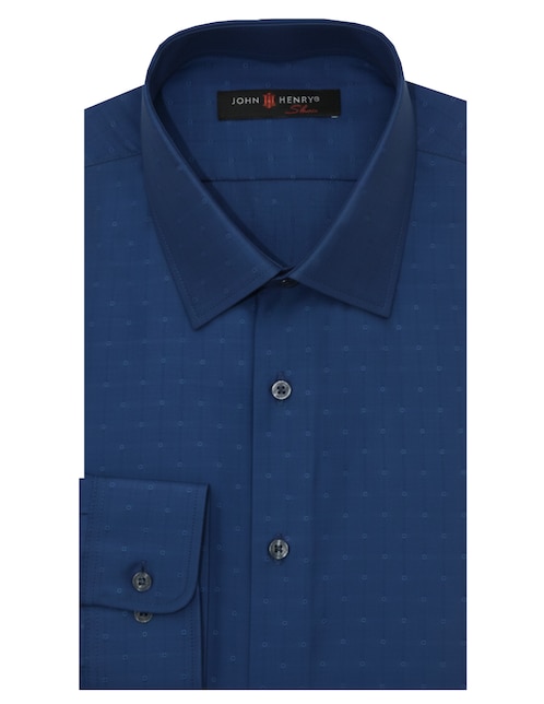 Camisa de vestir John Henry manga larga para hombre
