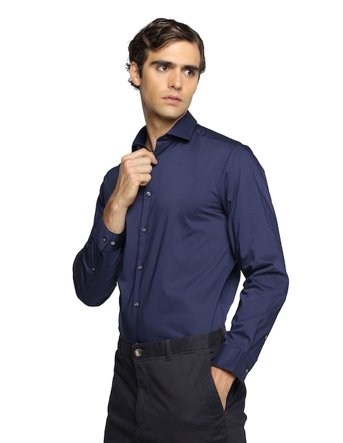 Camisa de vestir de algodón manga larga para hombre 1