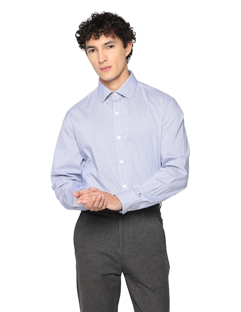 Camisa de vestir de algodón manga larga para hombre 1
