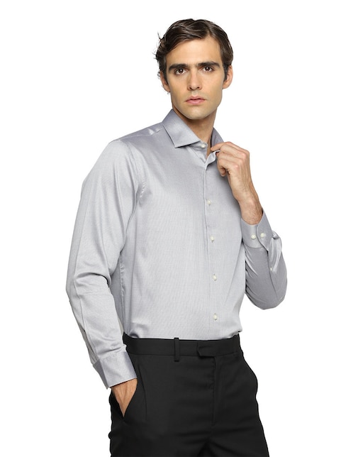Camisa de vestir de algodón manga larga para hombre 1