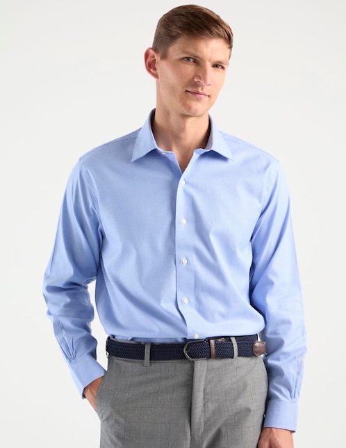 Camisa de vestir de algodón manga larga para hombre 1