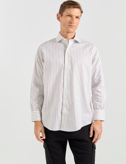 Camisa de vestir Brooks Brothers de algodón manga larga para hombre
