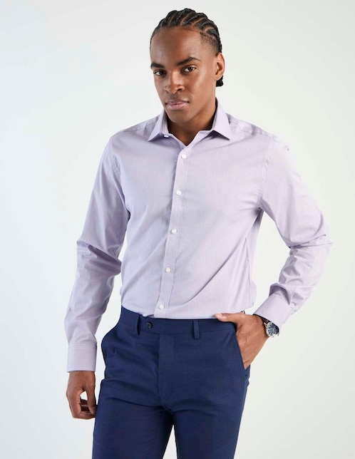 Camisa de vestir Tommy Hilfiger de algodón manga larga para hombre