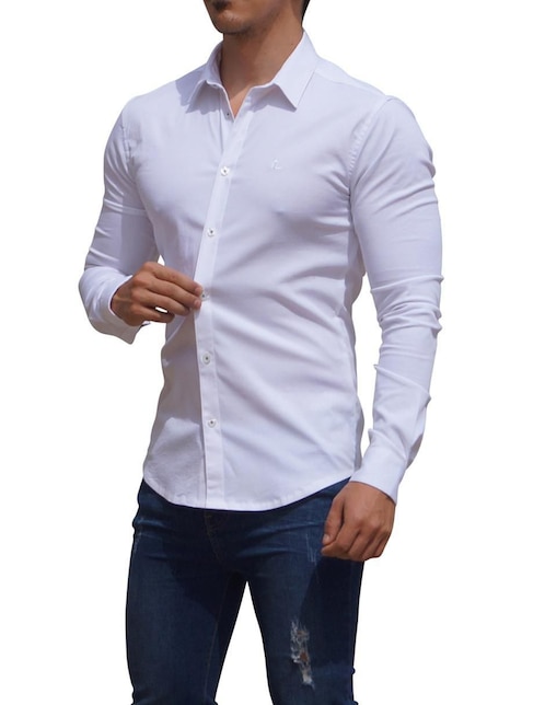 Camisa de vestir de algodón manga larga para hombre 1