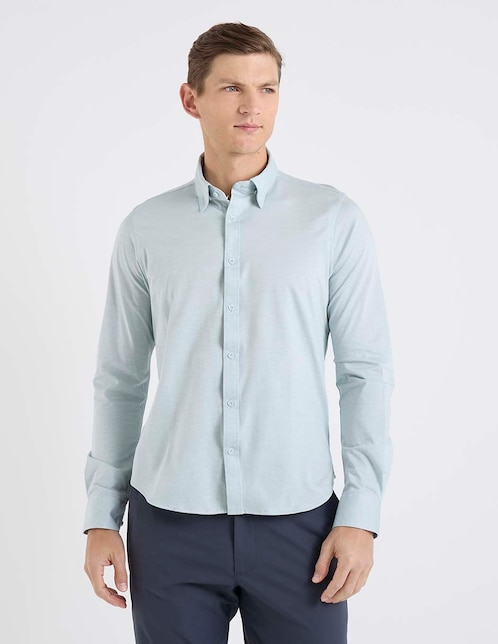 Camisa casual de algodón manga larga para hombre 1